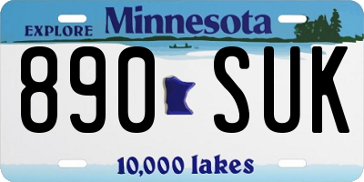 MN license plate 890SUK