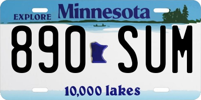 MN license plate 890SUM