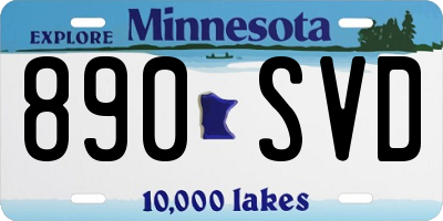 MN license plate 890SVD