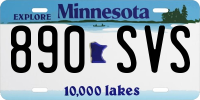 MN license plate 890SVS