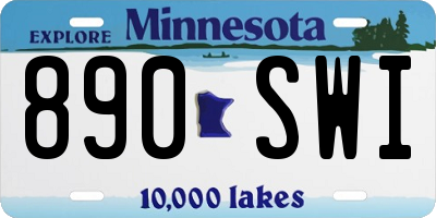MN license plate 890SWI
