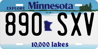 MN license plate 890SXV
