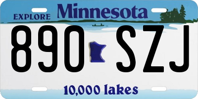 MN license plate 890SZJ