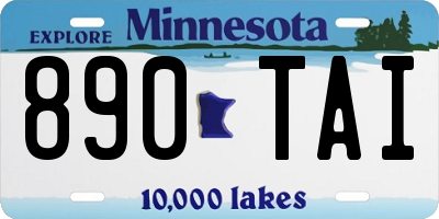 MN license plate 890TAI