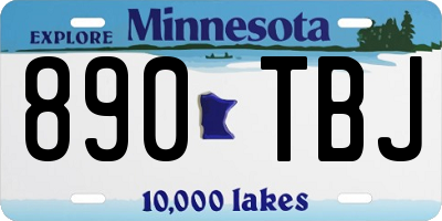 MN license plate 890TBJ
