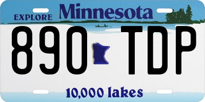 MN license plate 890TDP