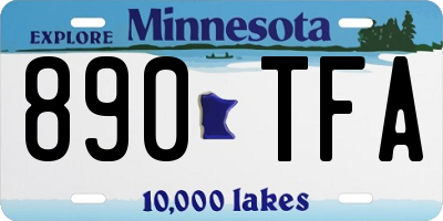 MN license plate 890TFA
