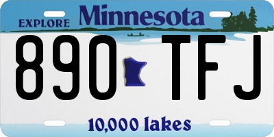 MN license plate 890TFJ
