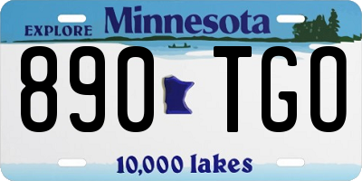 MN license plate 890TGO