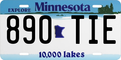 MN license plate 890TIE