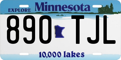 MN license plate 890TJL