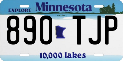 MN license plate 890TJP