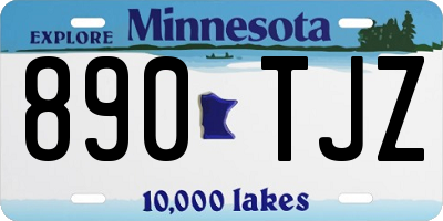 MN license plate 890TJZ