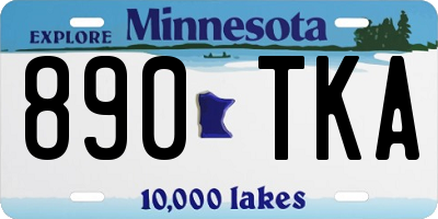 MN license plate 890TKA