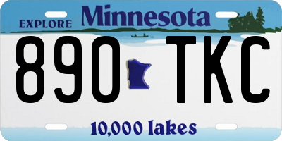 MN license plate 890TKC