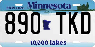 MN license plate 890TKD