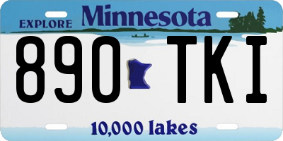 MN license plate 890TKI