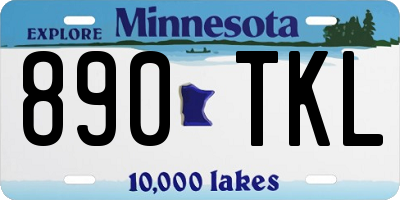 MN license plate 890TKL