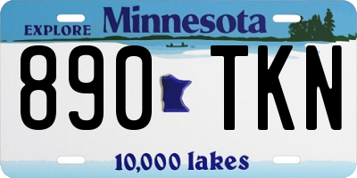 MN license plate 890TKN