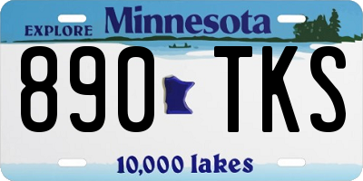 MN license plate 890TKS