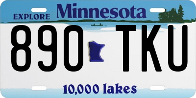 MN license plate 890TKU