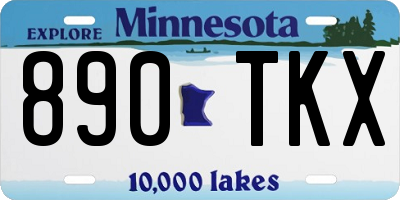 MN license plate 890TKX