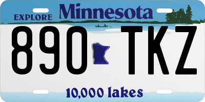 MN license plate 890TKZ