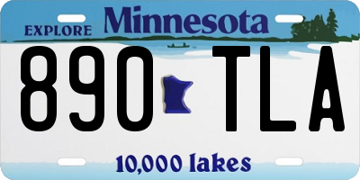 MN license plate 890TLA