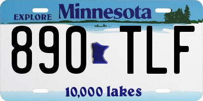 MN license plate 890TLF