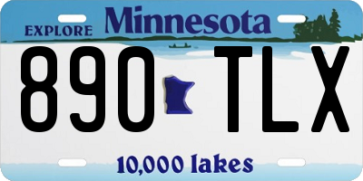 MN license plate 890TLX