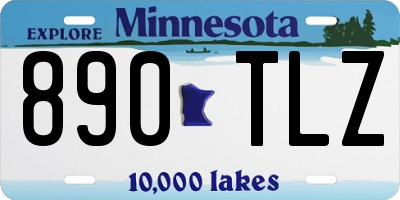 MN license plate 890TLZ