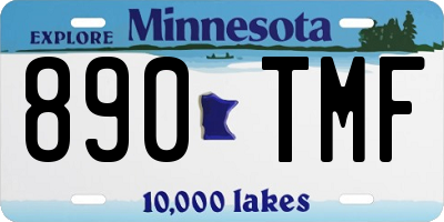 MN license plate 890TMF