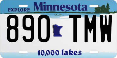 MN license plate 890TMW