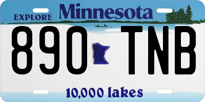 MN license plate 890TNB