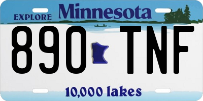 MN license plate 890TNF