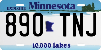 MN license plate 890TNJ