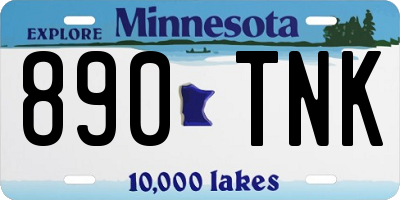 MN license plate 890TNK