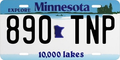 MN license plate 890TNP