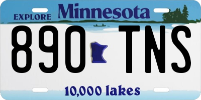 MN license plate 890TNS