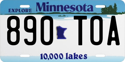 MN license plate 890TOA