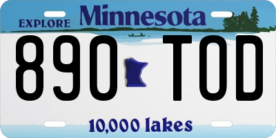 MN license plate 890TOD