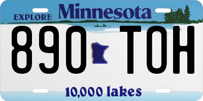 MN license plate 890TOH