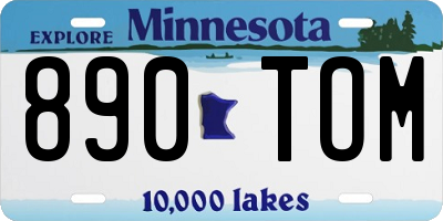 MN license plate 890TOM
