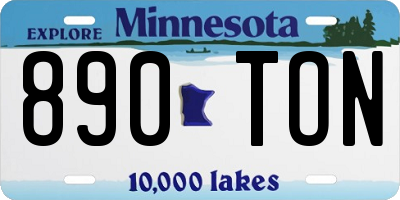MN license plate 890TON