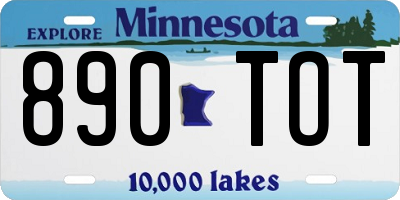 MN license plate 890TOT