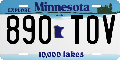 MN license plate 890TOV