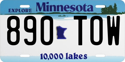 MN license plate 890TOW