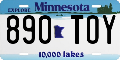MN license plate 890TOY