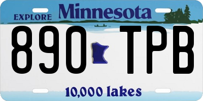MN license plate 890TPB