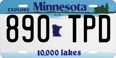 MN license plate 890TPD